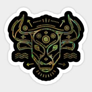 Taurus Zodiac Gold Abalone Sticker